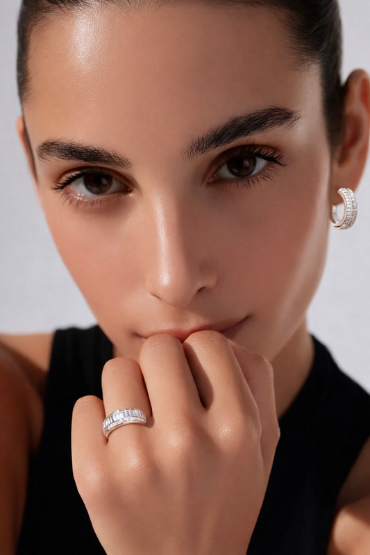 Lumière Signature Ring & Hoop Set | Modern Refined Brilliance