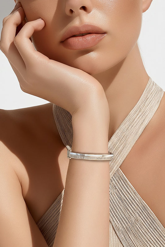 Celeste Bracelet Elegant Pavé Crystal Cuff | Timeless Minimalist Luxury