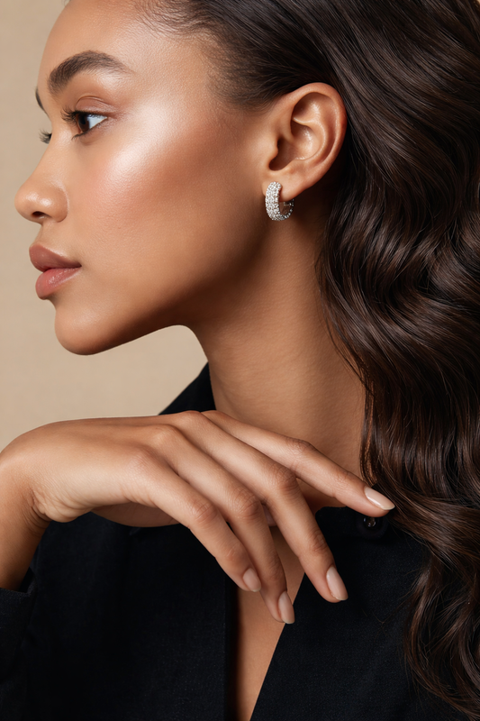 Classic Sparkle Hoop Earrings | Modern Luxury Design