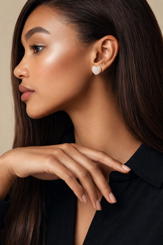 Mini Heart Sparkle Earrings | Timeless Feminine Elegance
