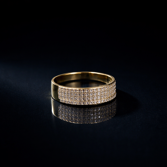 Aurielle Pavé Gold Band | Refined Multi-Row Brilliance