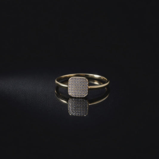 Aurielle Lumière Square Ring | Refined Minimal Gold Design